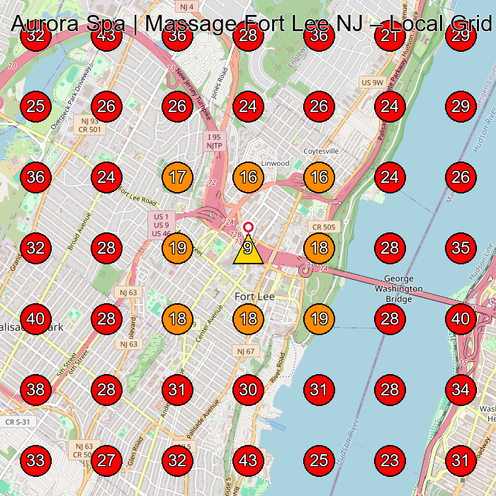 Aurora Spa | Massage Fort Lee NJ GeoGrid visibility map for Massage Spa in Palisades Park